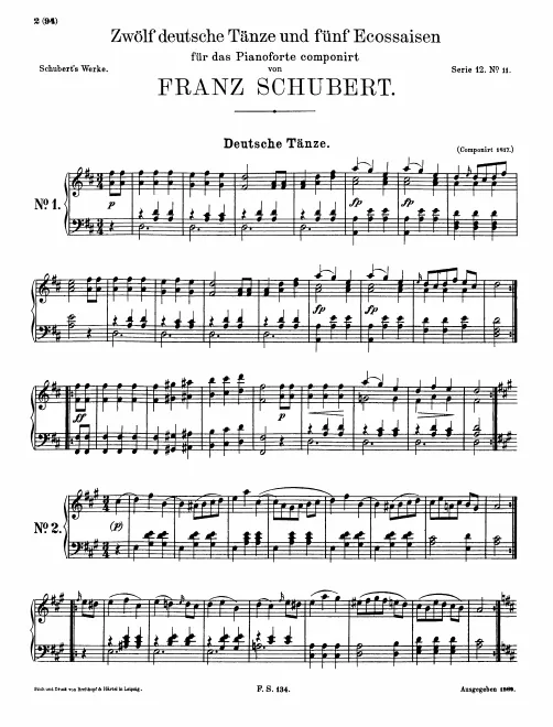 First page of 12 German Dances