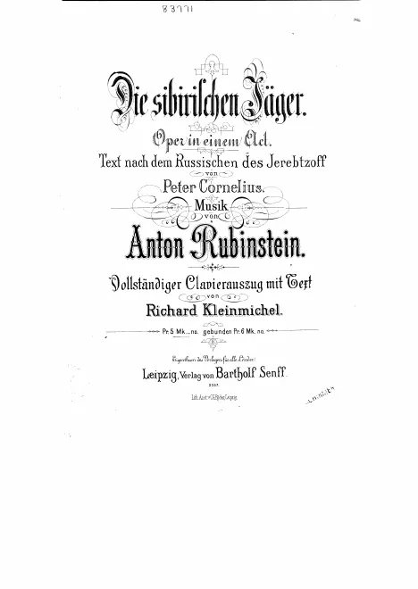 First page of Die Sibirischen Jäger