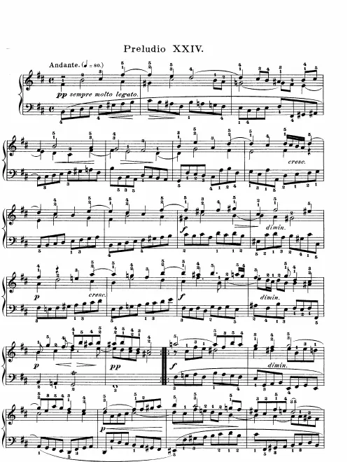 First page of Prelude and Fugue No.24 in B minor