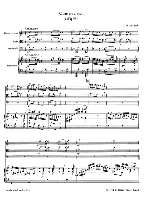 First page of Quartet in A minor