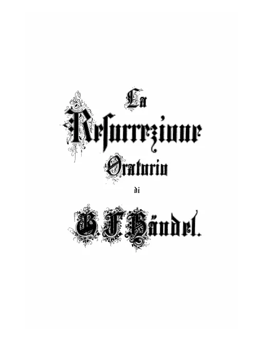 First page of La resurrezione