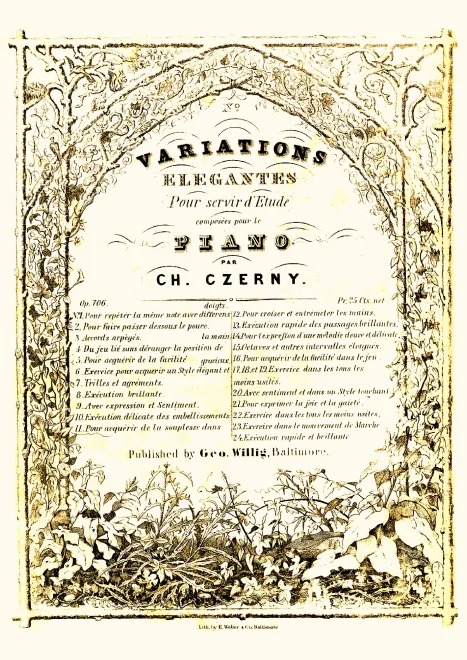 First page of Variations élégantes pour servir d'Ëtude