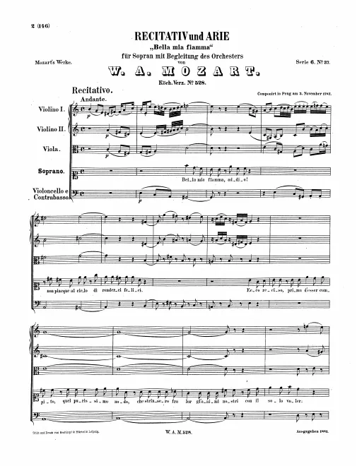 First page of Bella mia fiamma