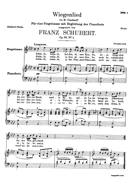 First page of Wiegenlied