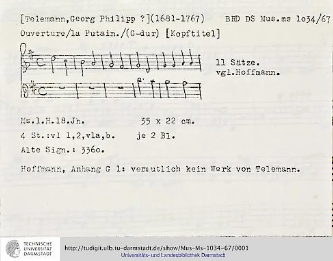 First page of Ouverture-Suite in G major
