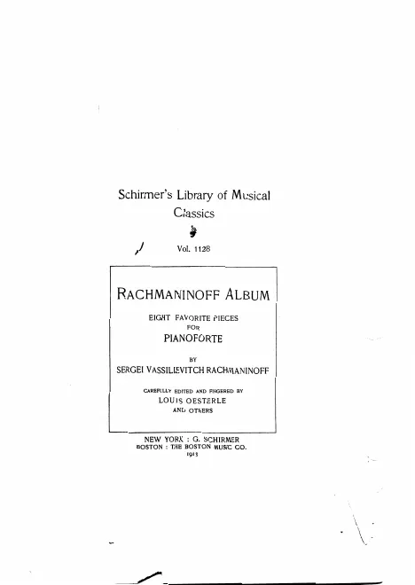 First page of Rachmaninoff Album