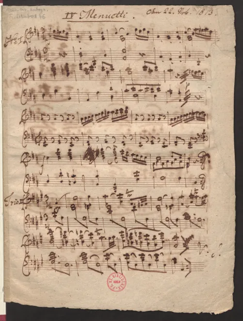 First page of 2 Minuets, each with 2 Trios