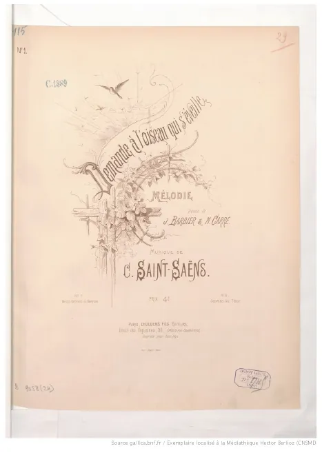 First page of Demande à l'oiseau