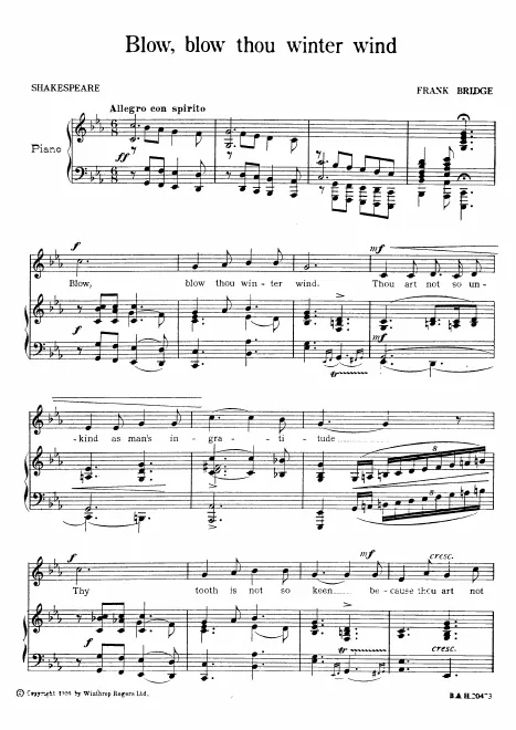 First page of Blow, blow thou winter wind