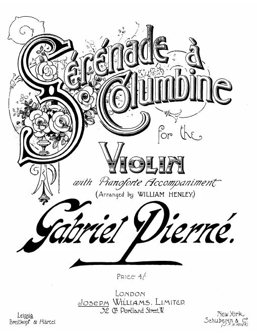 First page of Sérénade à Colombine