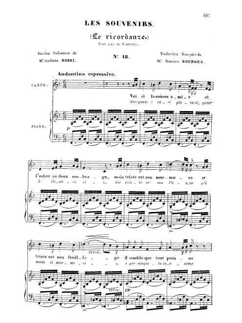 First page of Le ricordanze