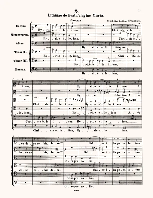 First page of Litaniae de Beata Maria Virgine