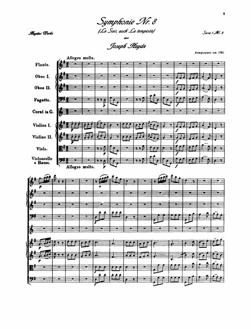 First page of Symphony No.8 in G major