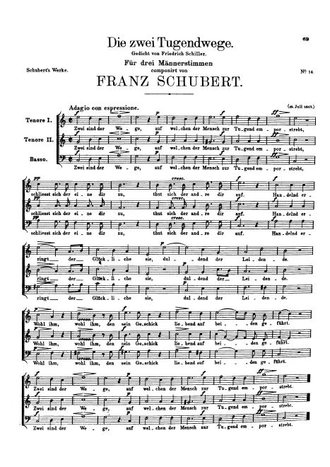 First page of Die zwei Tugendwege