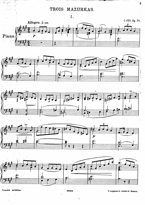First page of 3 Mazurkas