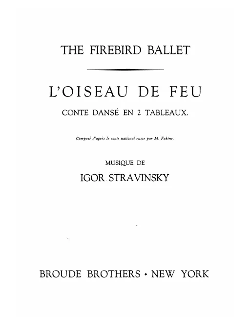First page of The Firebird