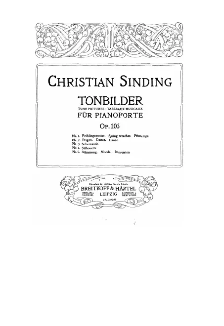 First page of 5 Tonbilder, Op.103
