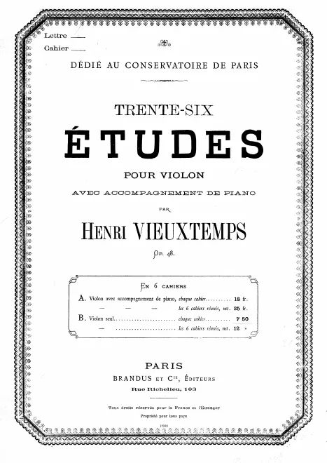 First page of 36 Etudes for Violin, Op.48