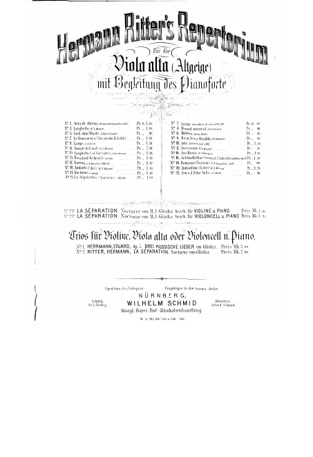 First page of Nocturne 'La Séparation'
