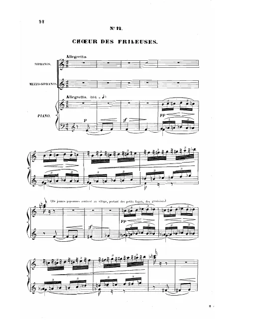 First page of Chœur des frileuses