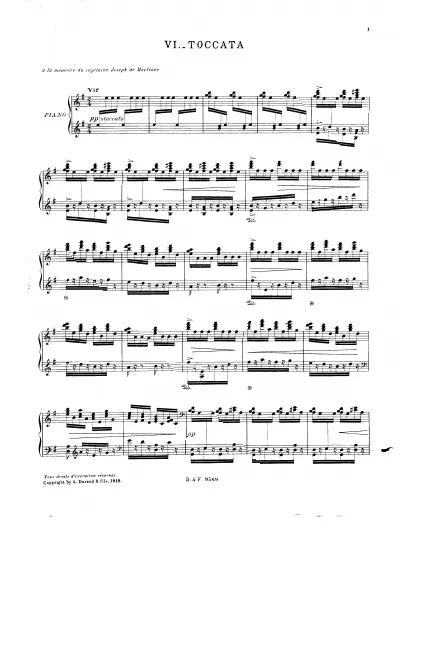 First page of Le tombeau de Couperin