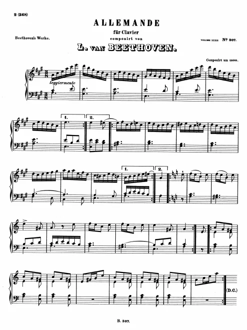 First page of Allemande