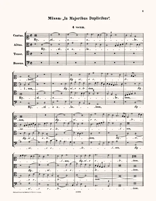 First page of Missa in maioribus duplicibus
