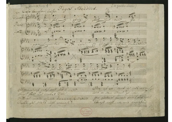 First page of Jägers Abendlied