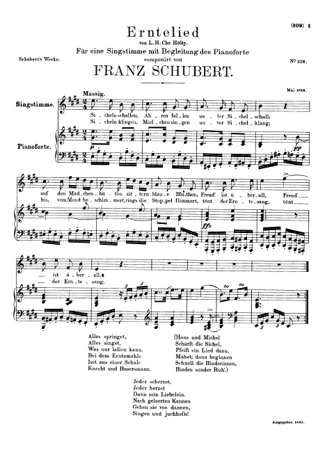 First page of Erntelied