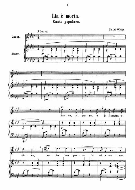 First page of 3 mélodies Italiennes, Op.32