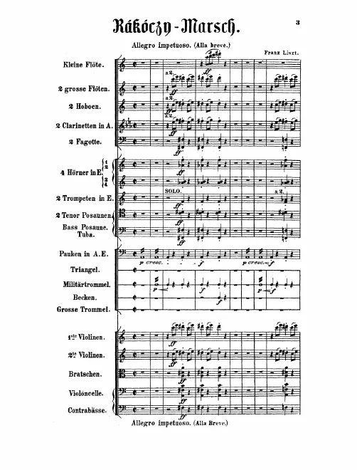 First page of Rákóczi-Marsch