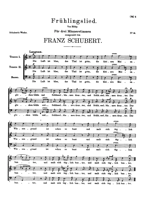 First page of Frühlingslied, D.243