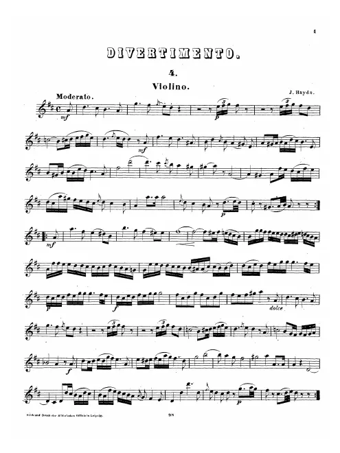First page of Baryton Trio in D major