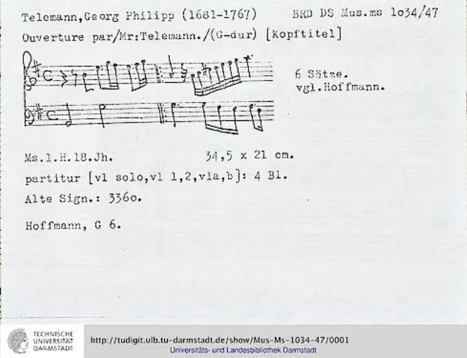 First page of Ouverture-Suite in G major