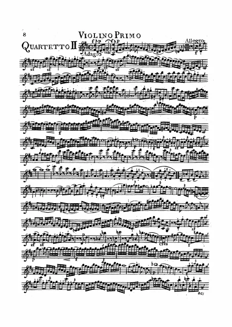 First page of String Quartet in D major