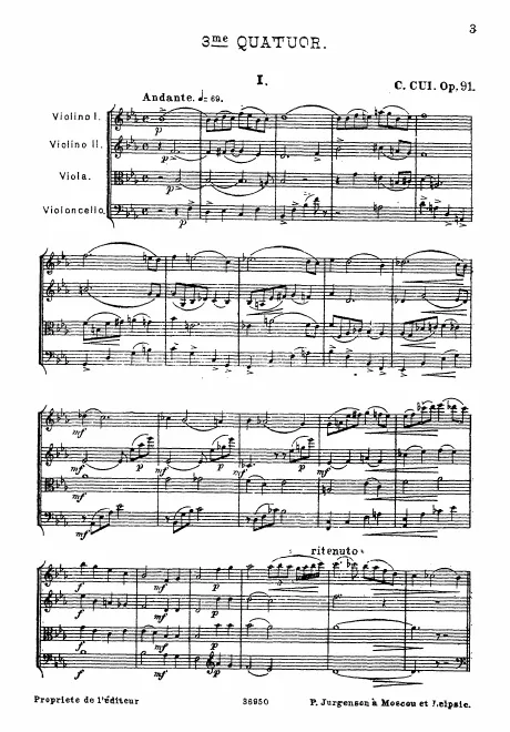 First page of String Quartet No.3