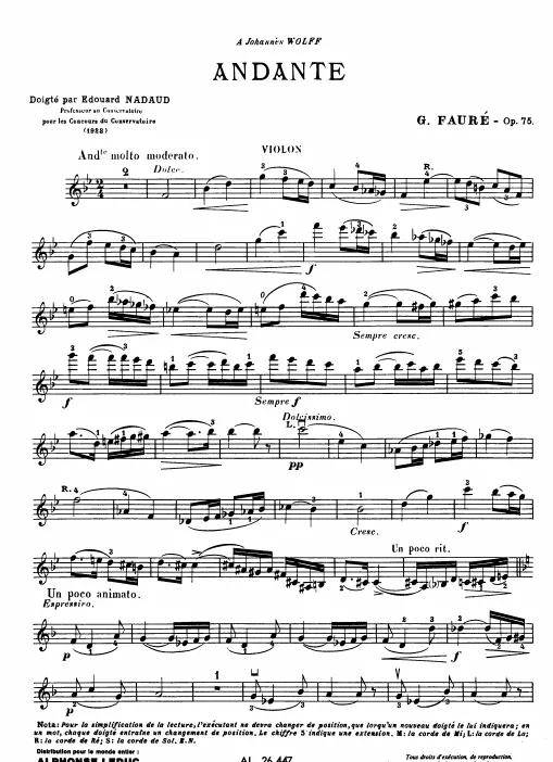 First page of Andante