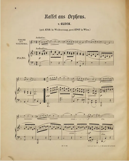 First page of Orfeo ed Euridice