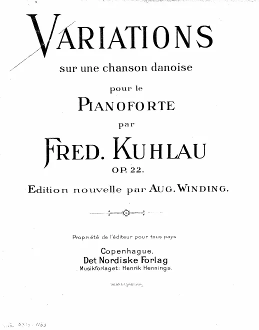 First page of Variations sur une chanson danoise