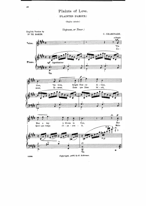 First page of Plaintes d’amour