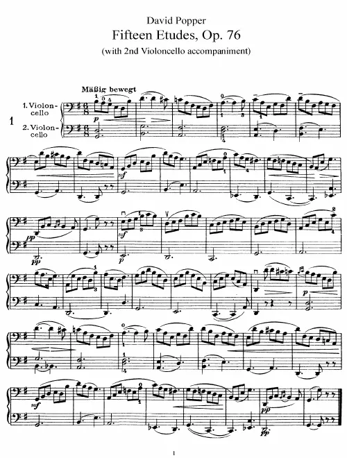 First page of 15 Leichte Etüden in der ersten Lage