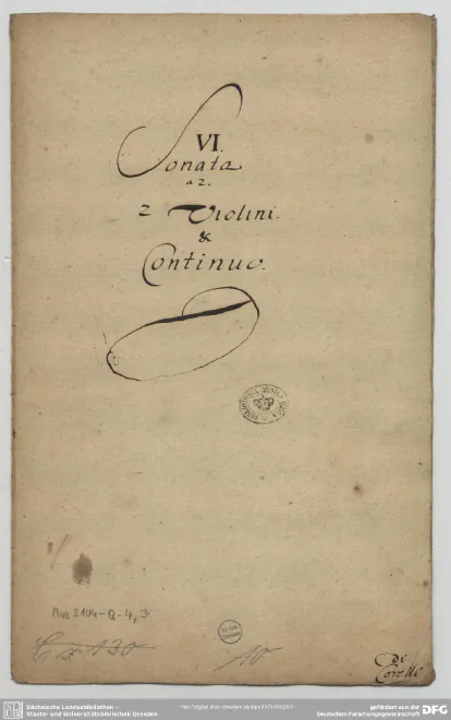 First page of Trio Sonata in E major