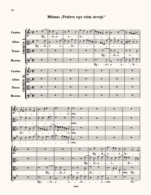First page of Missa Fratres ego enim accepi