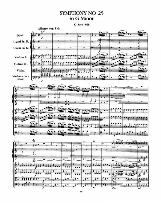First page of Symphony No.25