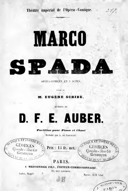 First page of Marco Spada, ou La fille du bandit