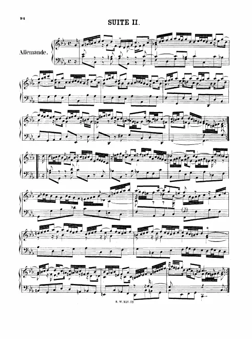 First page of French Suite No.2 in C minor