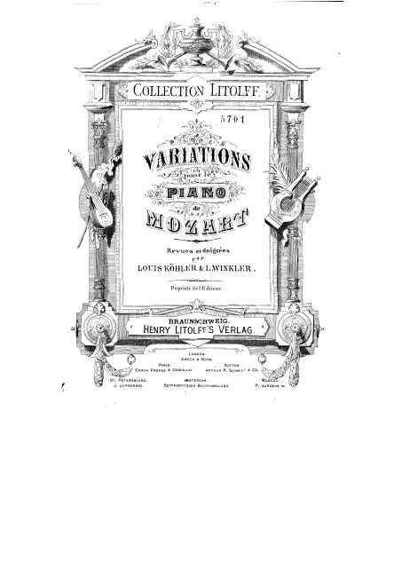 First page of Variations pour le Piano