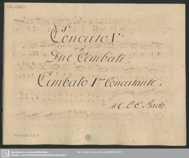 First page of Harpsichord Concerto in G major