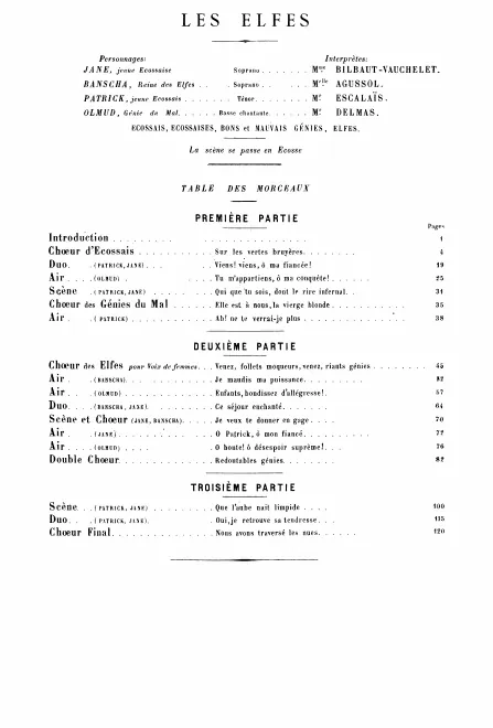 First page of Les elfes
