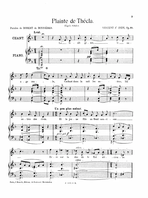 First page of Plainte de Thécla